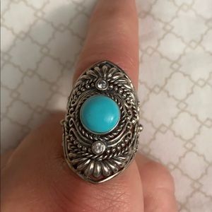Sterling Silver Ring with Turquoise stone. Size 8